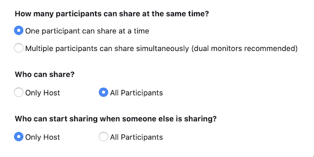 advanced sharing options