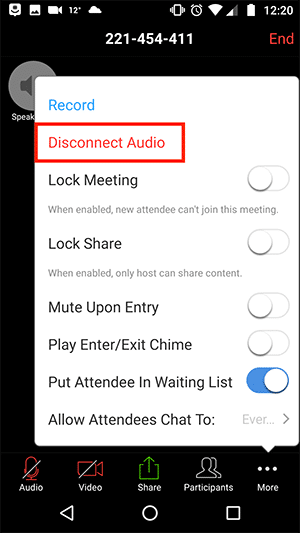 disconnect audio