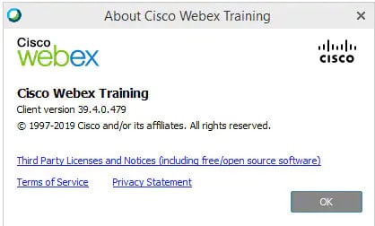 Cách xác định số phiên bản trên Webex Meetings