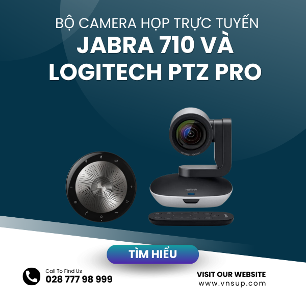 Bộ camera họp trực tuyến Logitech PTZ Pro + Jabra 710