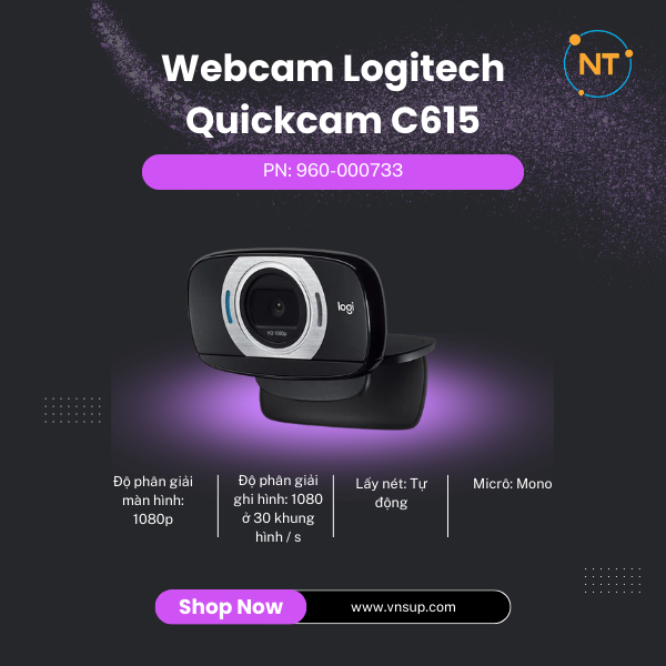 Webcam Logitech cho gamer Webcam Logitech Quickcam C615