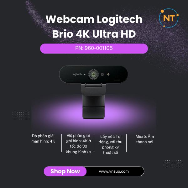 Webcam Logitech cho gamer Logitech BRIO
