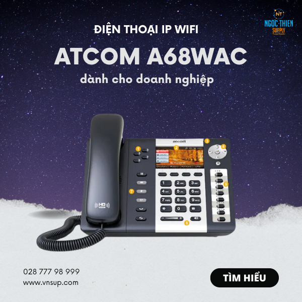 Điện thoại IP Wifi Atcom A68WAC