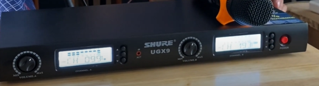 Kiểm tra tần số của Micro Shure UGX9 và đầu thu đã khớp nhau chưa