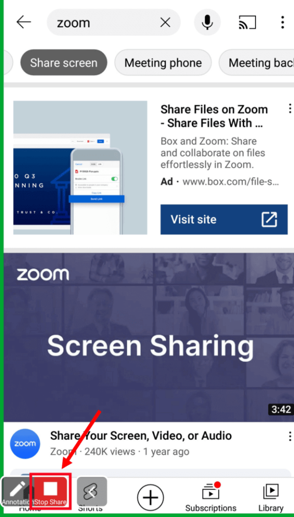 Cách chia sẻ màn hình trên zoom bằng điện thoại android 5