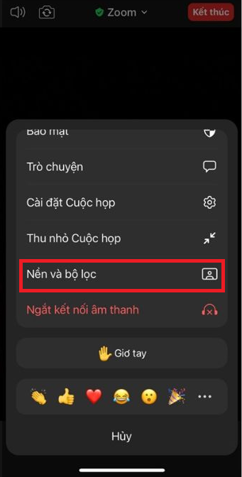 Cách đổi nền zoom trên điện thoại iOS 01