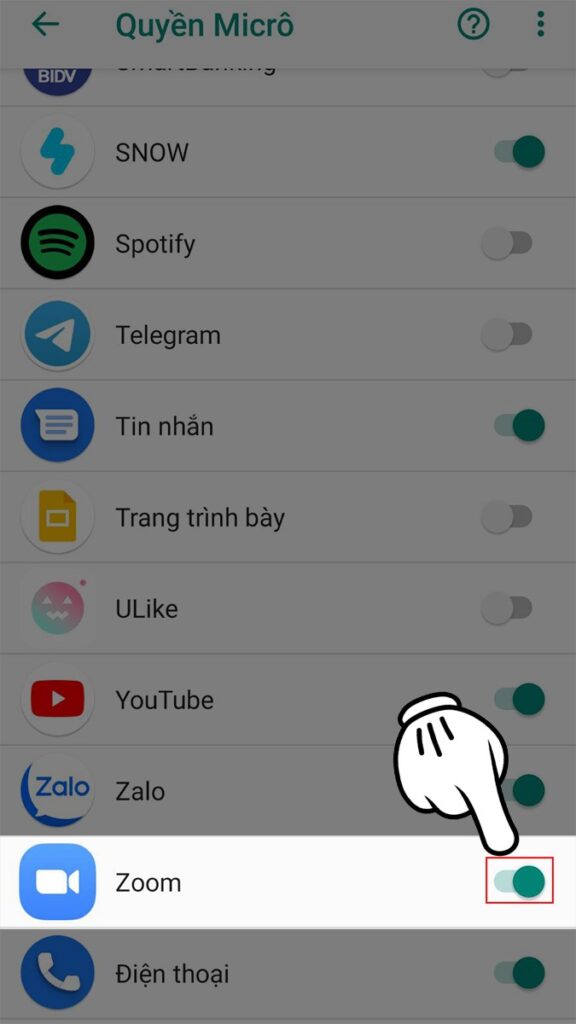 Cho phép Zoom sử dụng micro trên điện thoại Android 04