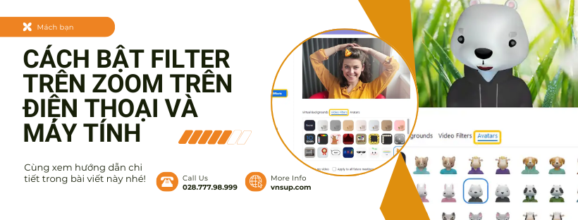 cách bật filter trên Zoom trên điện thoại và máy tính