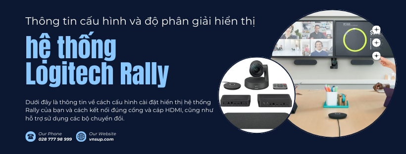 Thông tin cấu hình và độ phân giải hiển thị hệ thống Logitech Rally