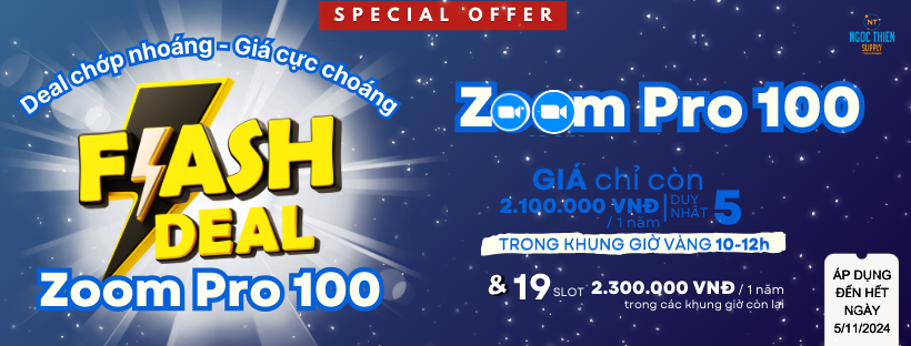 Flash sale Zoom Pro 1 năm giá chỉ 2100k