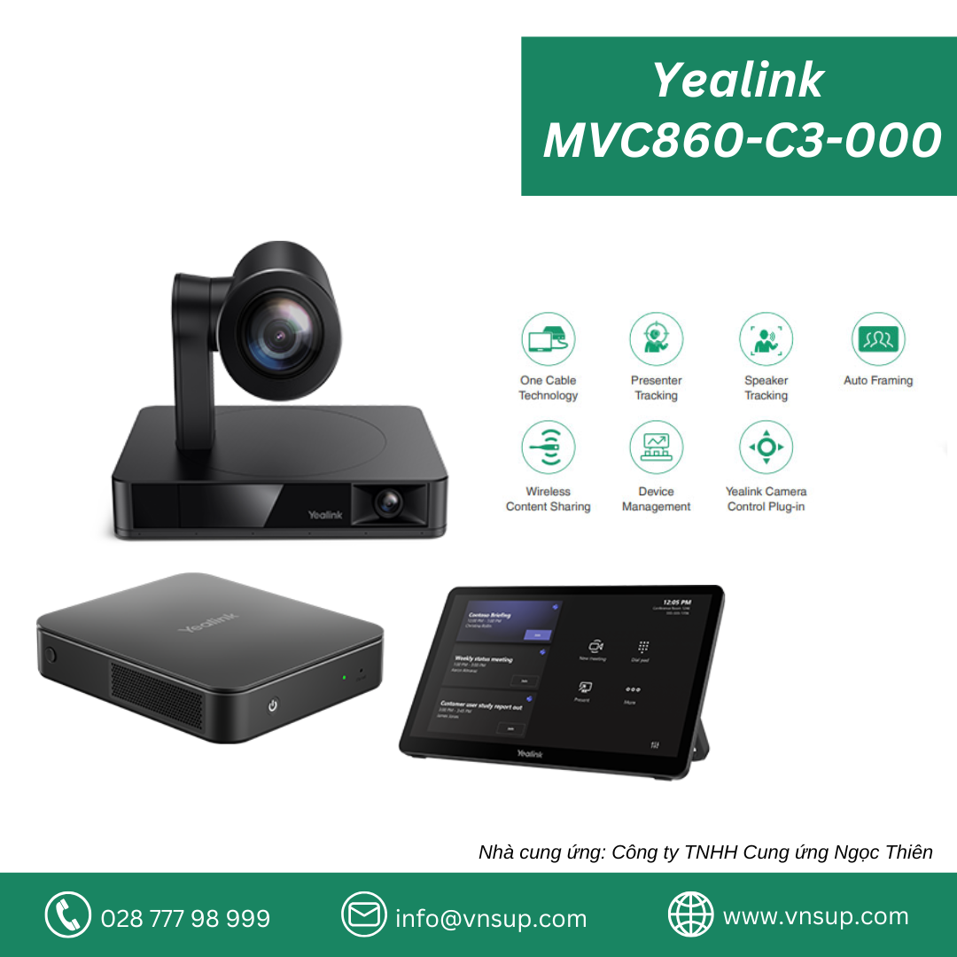 Bộ thiết bị họp cho phòng họp vừa Yealink MVC860-C3-000