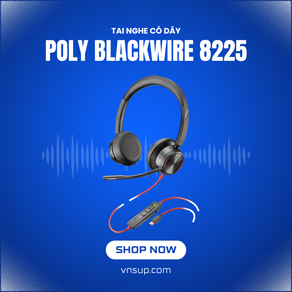 tai nghe có dây cho microsoft teams poly blackwire 8225