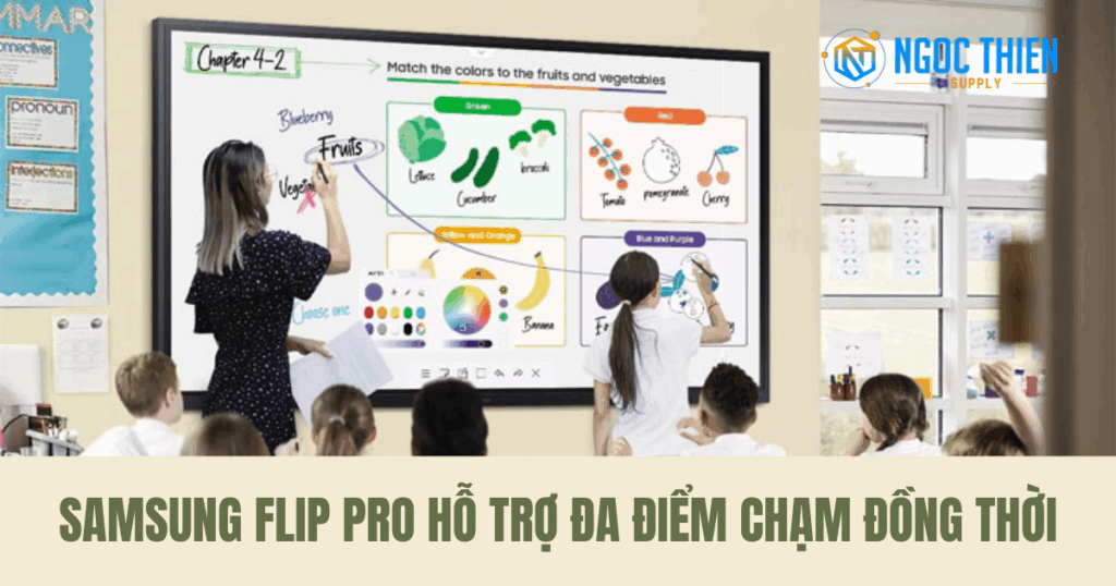 Màn hình tương tác Samsung Flip Pro hỗ trợ đa điểm chạm đồng thời