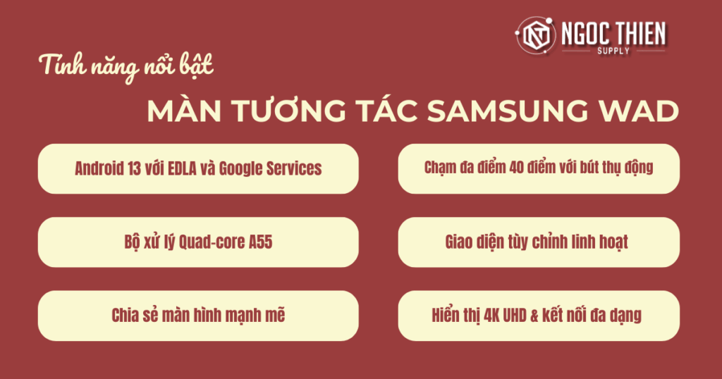 Tính năng nổi bật của màn tương tác Samsung WAD