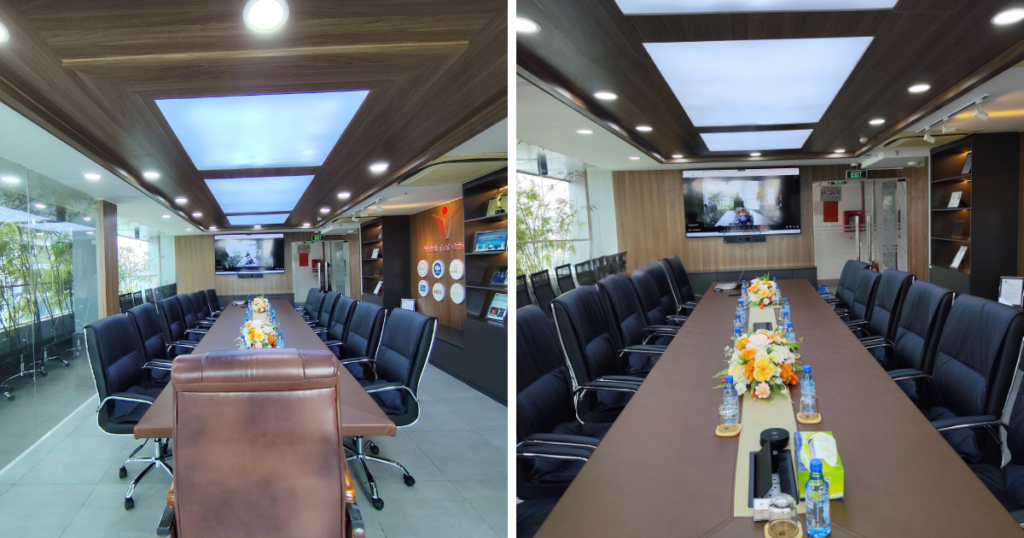 Không gian phòng họp sau khi hoàn thành lắp đặt