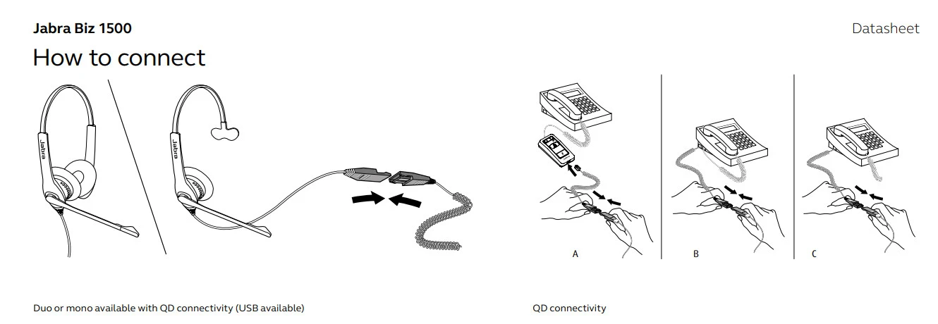 hdsd jabra biz 1500 QD