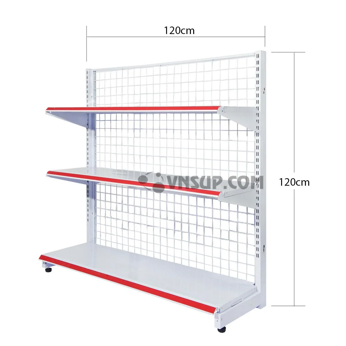 Kệ siêu thị đơn 3 tầng 1.2m x 1.2m – loại dày 0.6