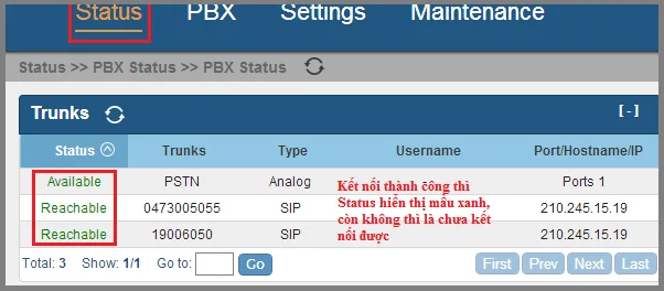 huong-dan-cai-dat-tong-dai-ip-grandstream-ucm61xx-62xxTrạng thái kết nối