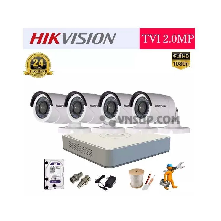 Dành riêng cho khách hàng Quy Nhơn với gói camera trọn bộ gồm: Trọn bộ Camera Hikvision 4 mắt Full HD 2.0M. Độ phân giải: Full HD 2.0 Megapixel. Số lượng mắt: 4 mắt. Đầy đủ Phụ kiện bao gồm: Dây, Nguồn, Jack BNC. Miễn phí nhân công lắp đặt