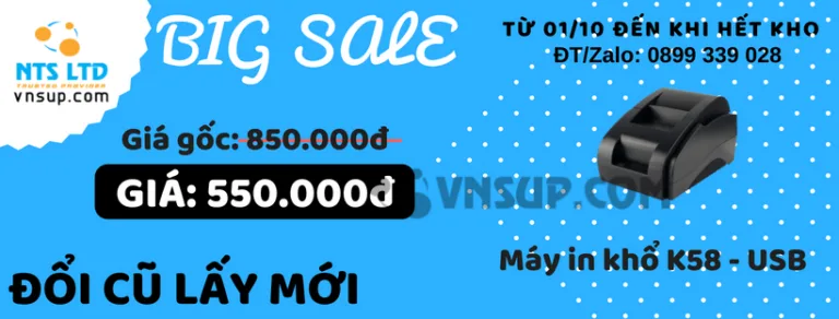 Khuyến mãi giá sốc máy in hóa đơn nhiệt K58
