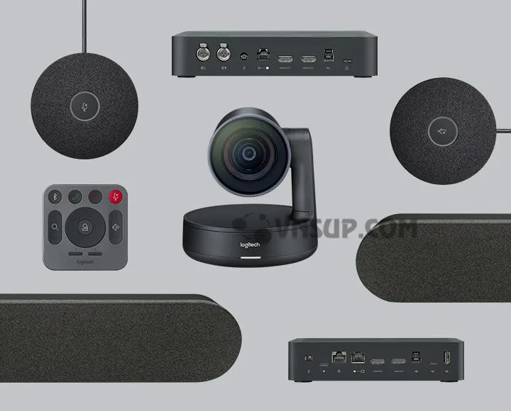 Các thành phần trong bộ Webcam họp trực tuyến Logitech Rally