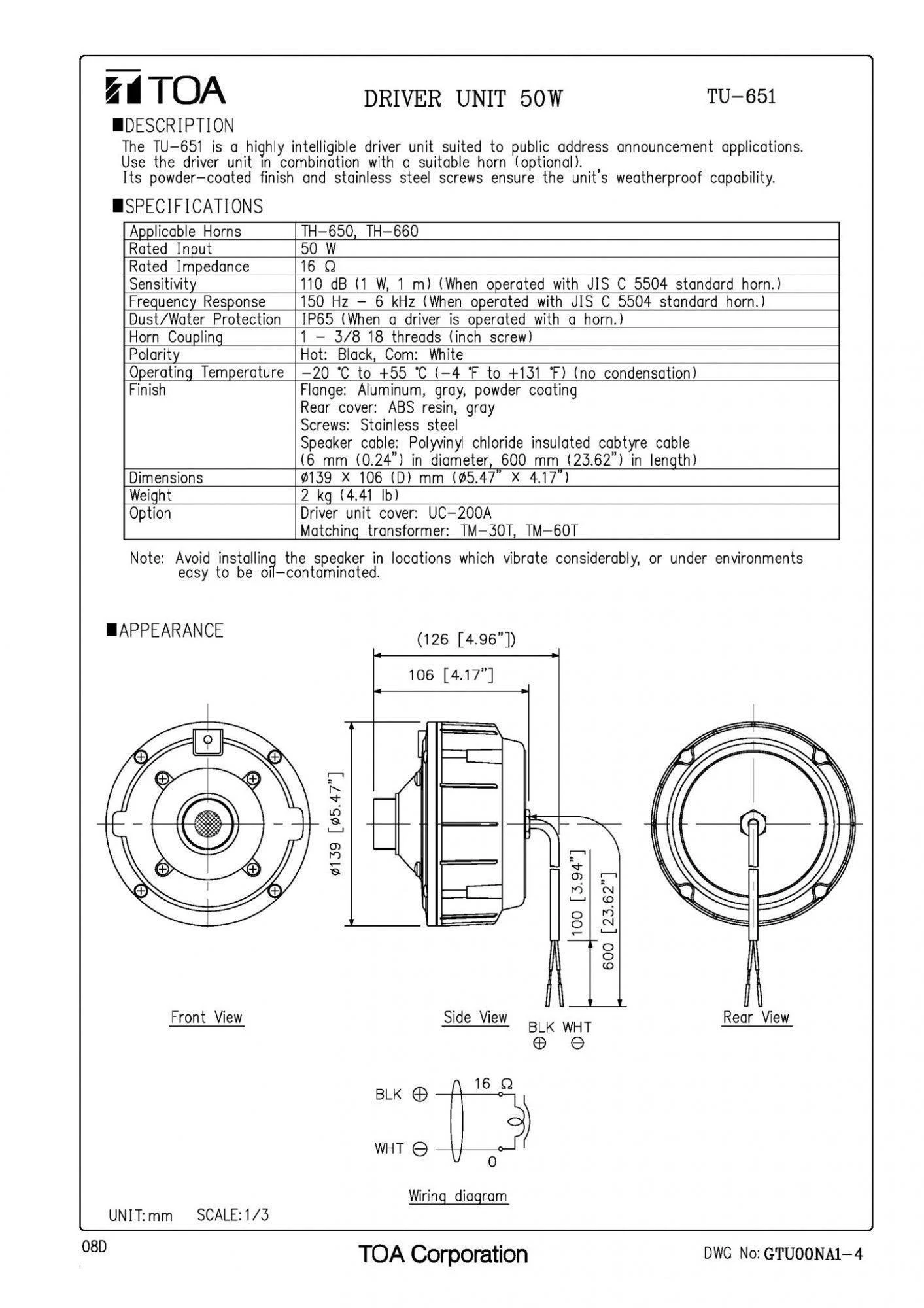 thiet-bi-dieu-khien-tu-651CU LOA TOA TU 651, CU LOA TU 651, CU LOA TU 651, TU 651, TOA TU 651