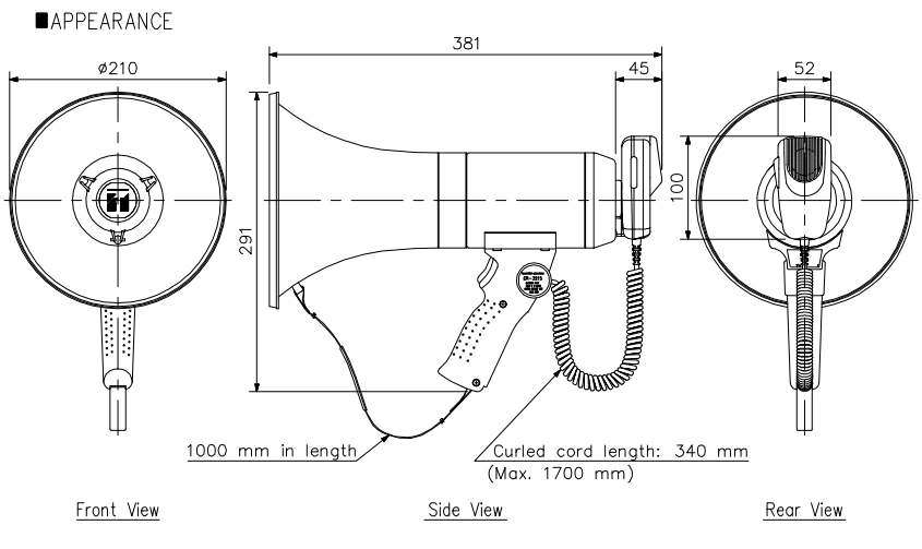 Thông số kĩ thuật TOA ER-3215