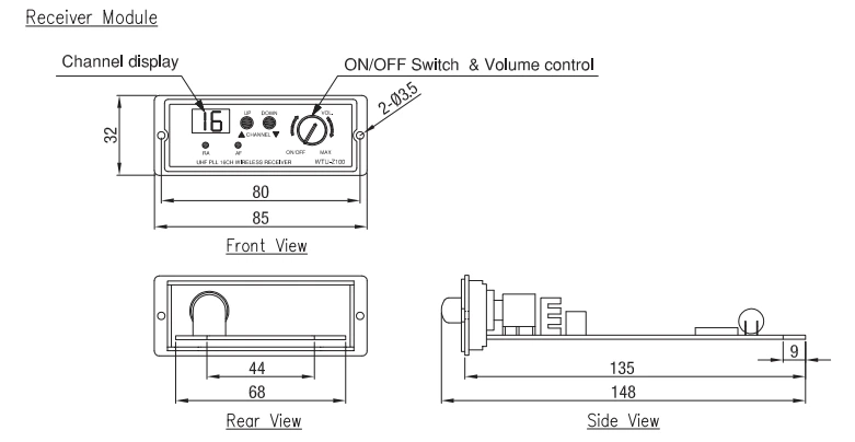 Thông số kĩ thuật bộ thu