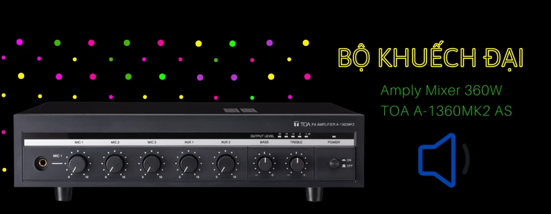 bộ khuếch đại amply mixer 360w toa a-1360mk2 as