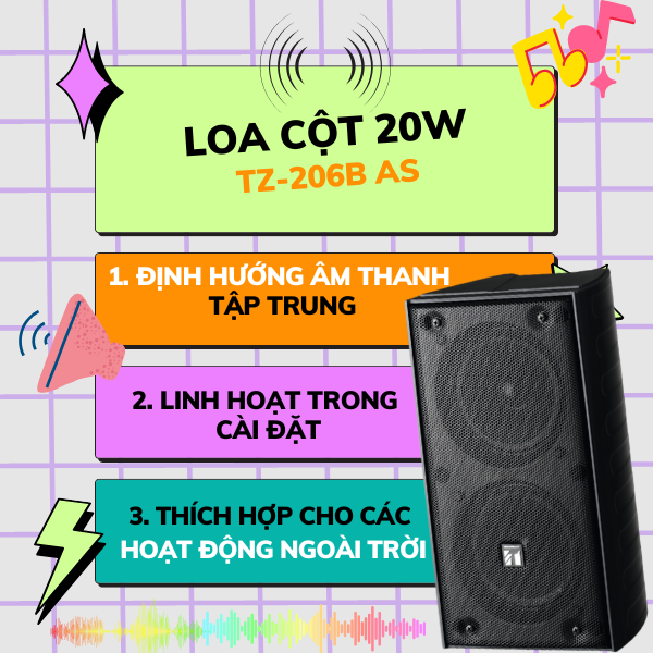 loa cột 20w tz-206b as