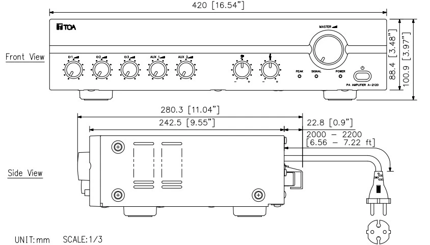 mặt trước, mặt bên TOA A-2060