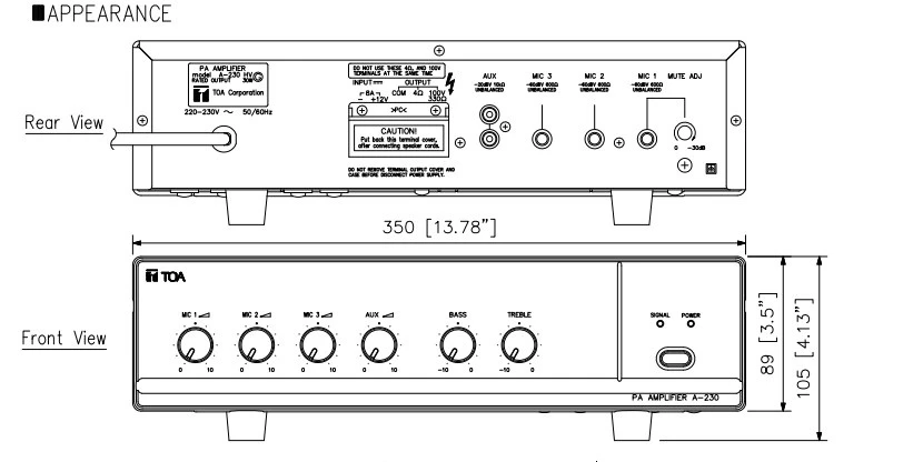mặt trước và mặt sau a-230