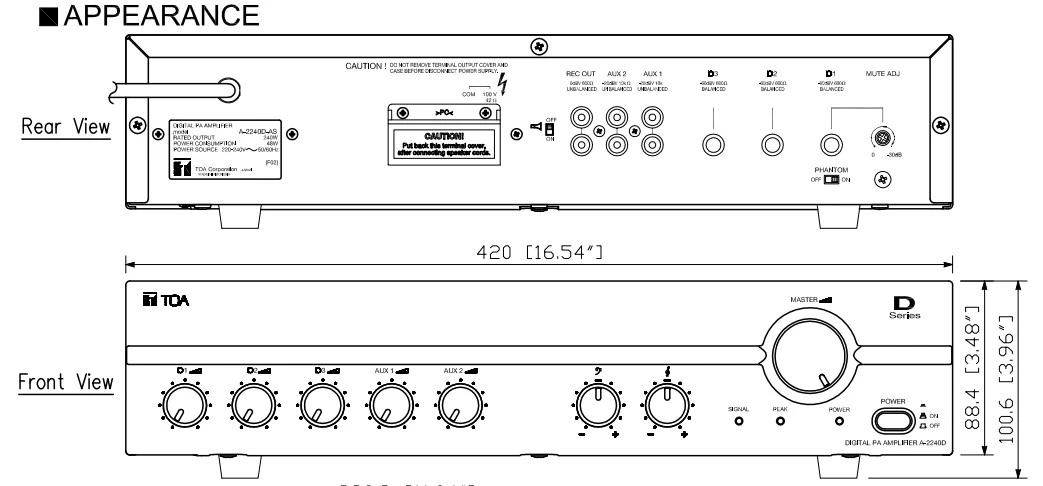 mặt trước và mặt sau của A-2240D