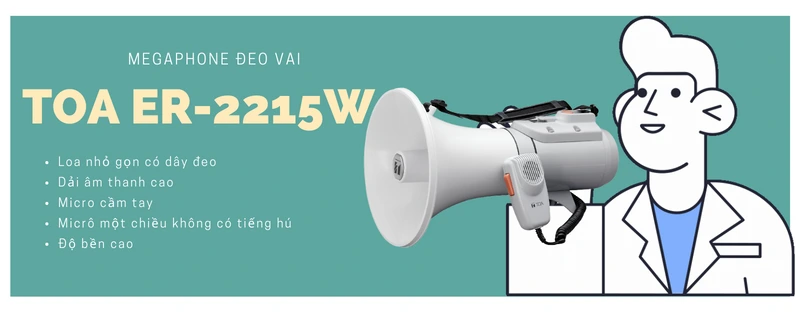 megaphone đeo vai toa er-2215w