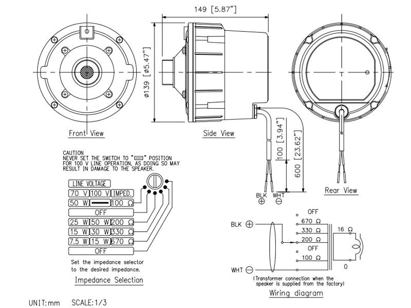 thông số kỹ thuật TOA TU-651M