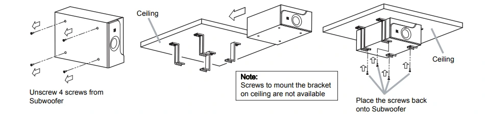 Lắp đặt loa siêu trầm trên trần