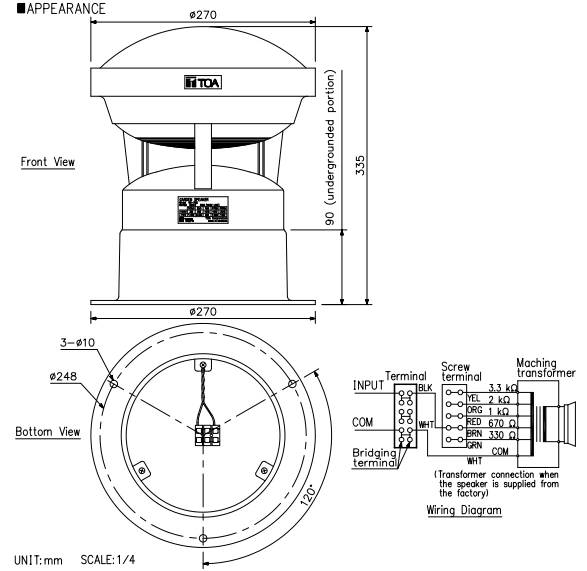 Thông số kĩ thuật loa sân vườn TOA GS-302