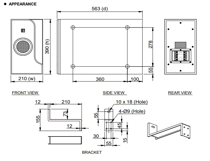 Thông số kĩ thuật loa siêu trầm BS-301W