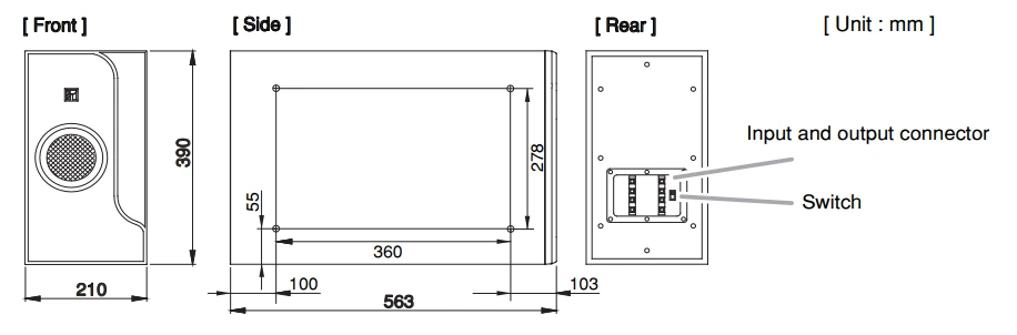 Thông số kỹ thuật TOA FB-601W