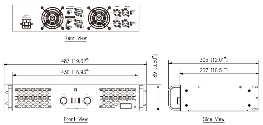 các mặt của DA-1250D