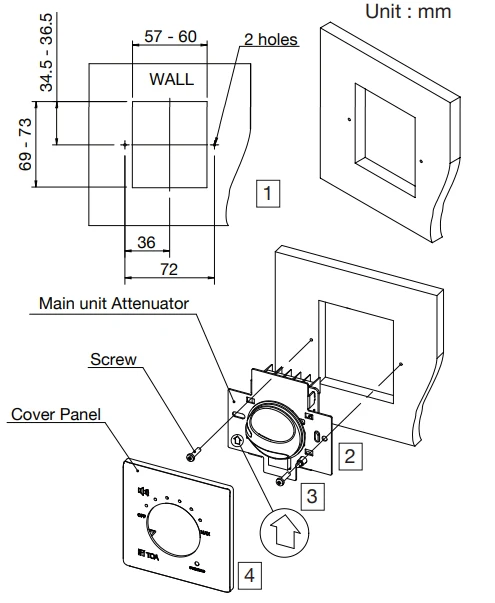lắp đặt phẳng không có hộp sau