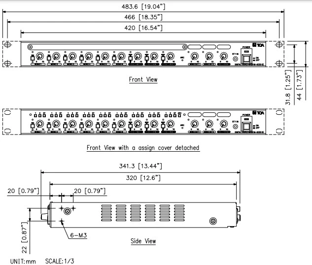 mặt trước và mặt bên M-633D