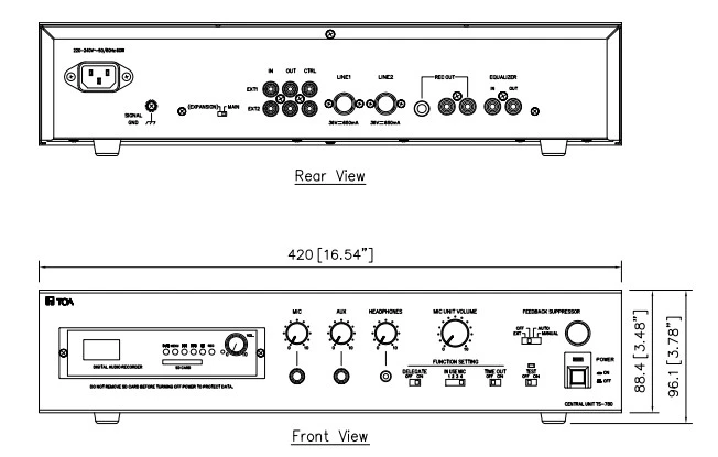 mặt sau và mặt trước của TS-780