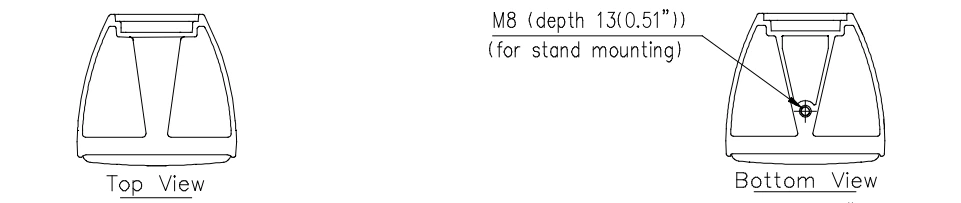 mặt trên và mặt đáy của loa tz-206bwp