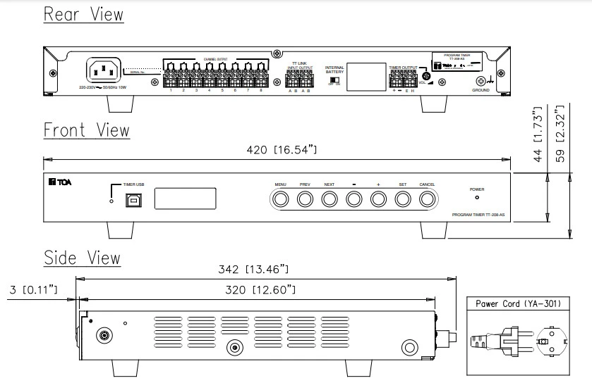 mặt trước, mặt sau và mặt bên của TT-208-AS