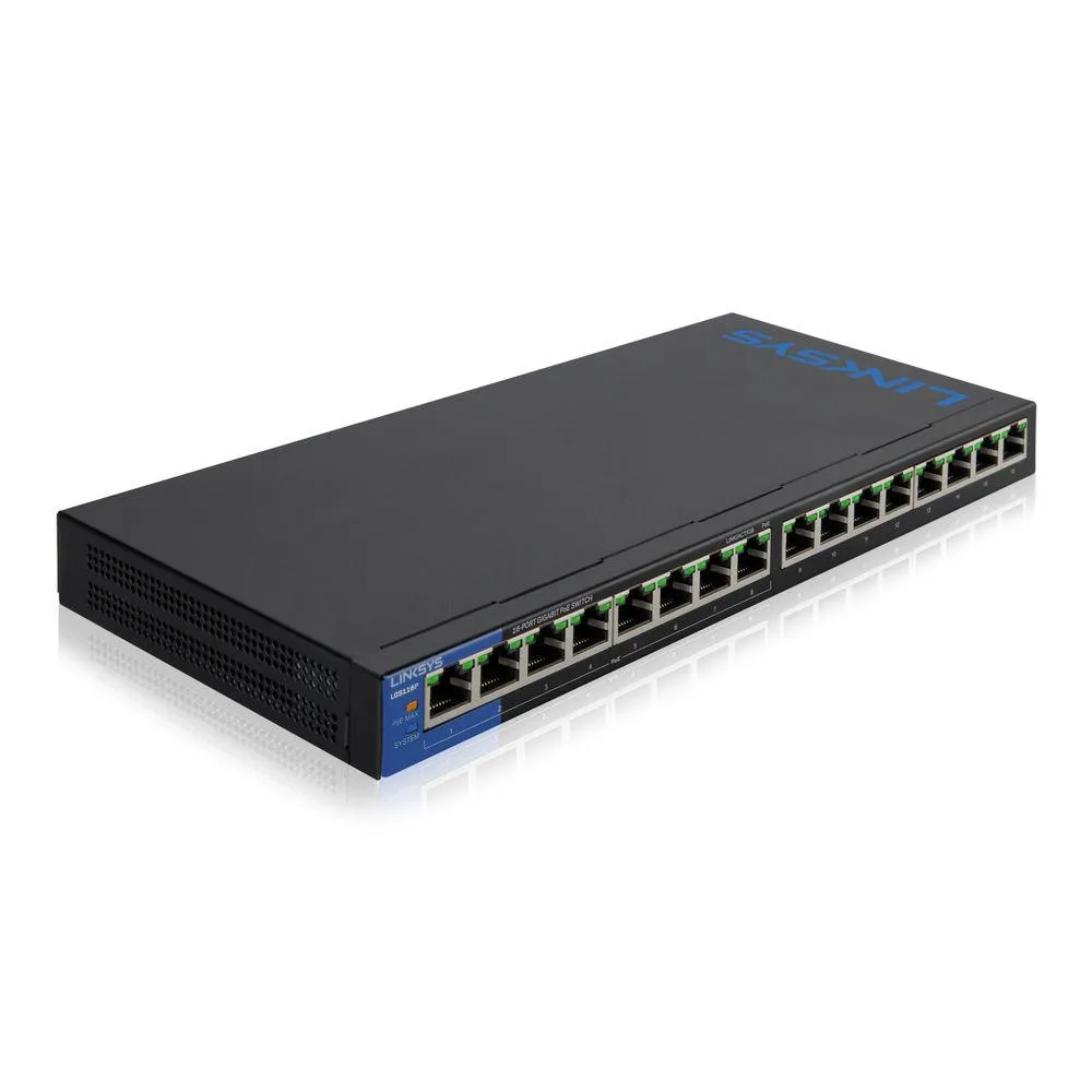 thiet-bi%cc%a3-chia-ma%cc%a3ng-linksys-lgs116p-poeThiết bị chia mạng Linksys LGS116P (PoE+)
