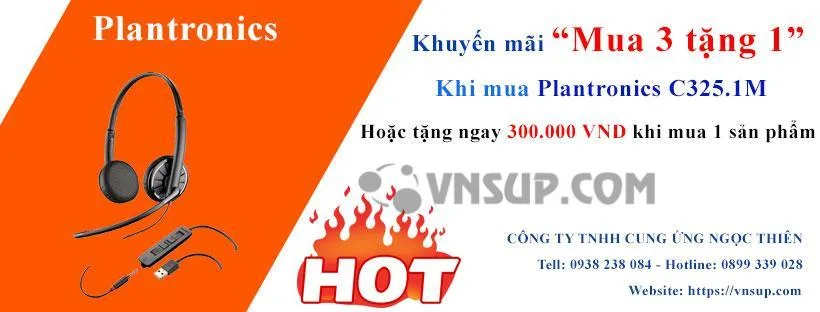 Khuyến mãi "Mua 3 tặng 1" tai nghe plantronics C325.1M