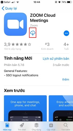 Cách cài đặt Zoom Meeting trên điện thoại bước 3