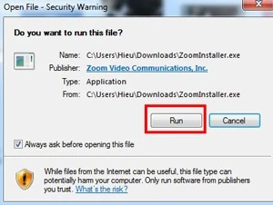 cài đặt Zoom Meeting trên máy tính Windows bước 2
