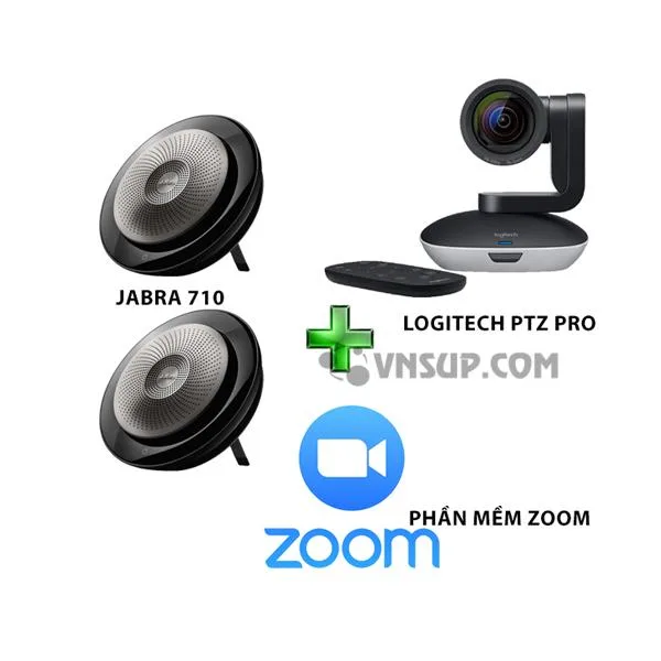 Combo Jabra 2×710+Logitech PTZ Pro+Phần mềm zoom
